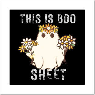 This Is Boo Sheet Ghost Retro Halloween Costume Posters and Art